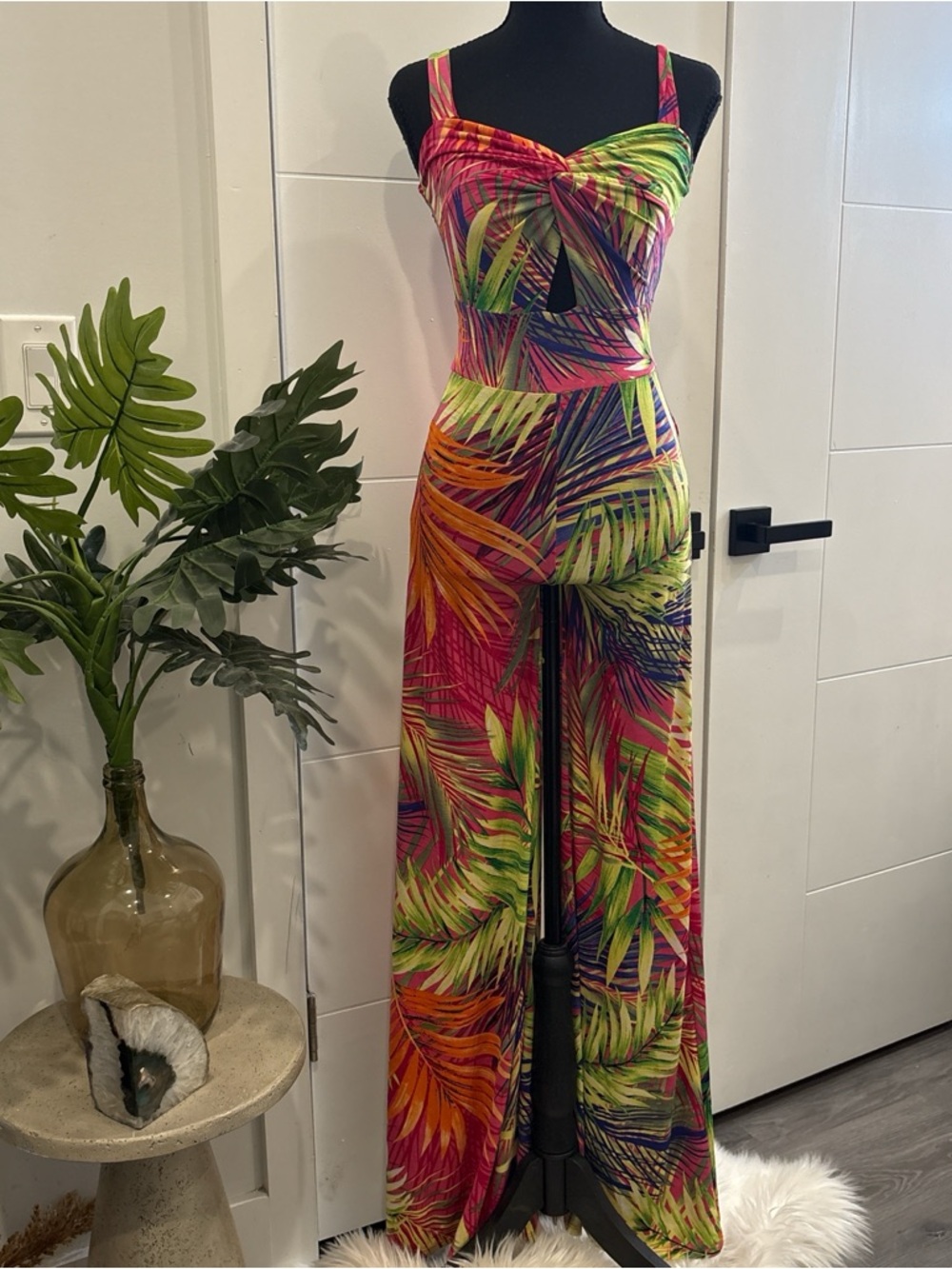Tropical Twist Wide-Leg Jumpsuit - Multicolor